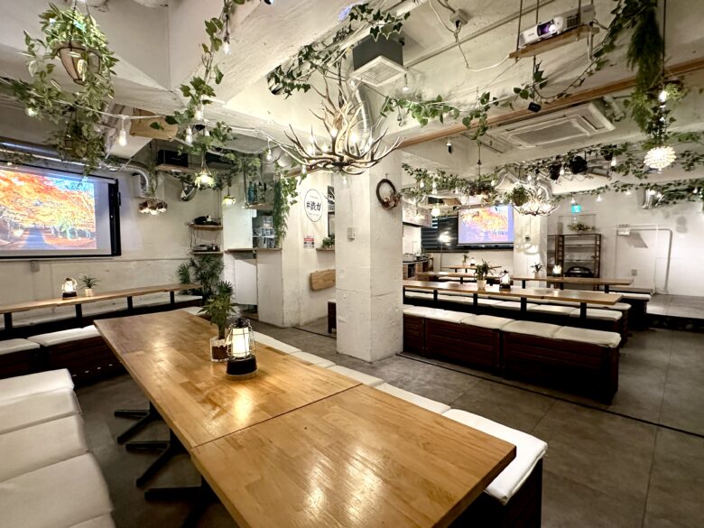 渋谷の貸切でパーティールームをお探しなら「渋谷ガーデンパティオ」がおすすめ！広々とした空間でゆったりと貸切を楽しめます♪貸切でのご利用で音響機器やマイク・プロジェクター・カラオケ・ゲーム機などが「無料」でご利用いただけます！