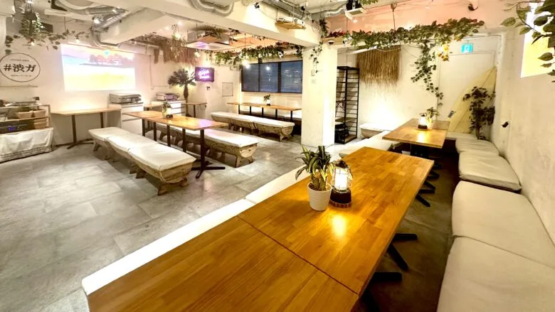 渋谷で貸切新年会するなら渋谷ガーデンパティオがおすすめ!渋谷駅から近いから新年会などの貸切パーティーに最適!50人~最大100人まで対応可能!